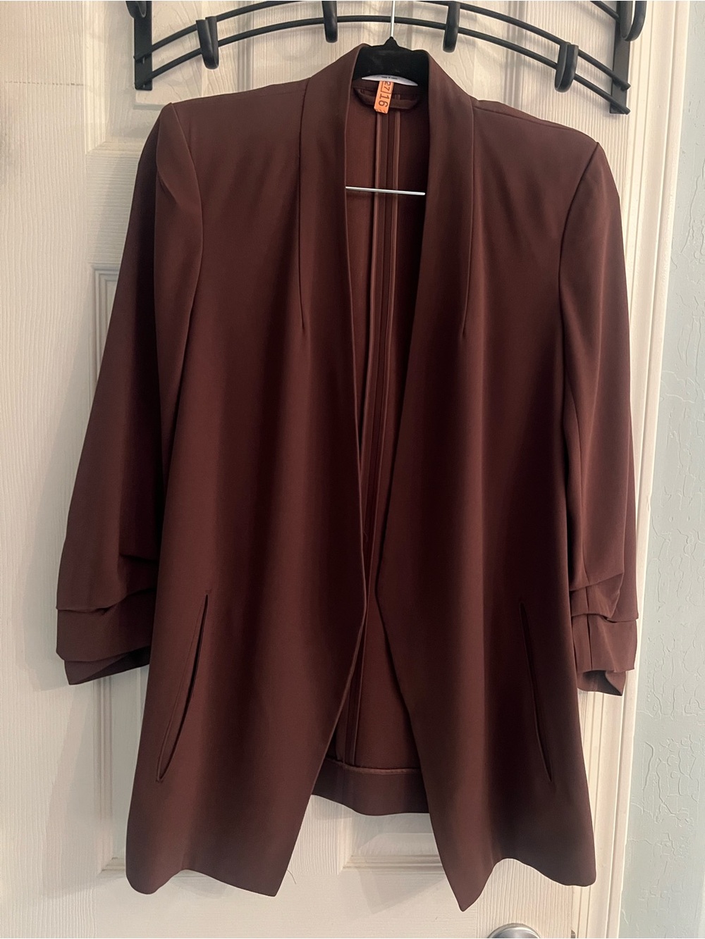 Babaton brown open front blazer size 2